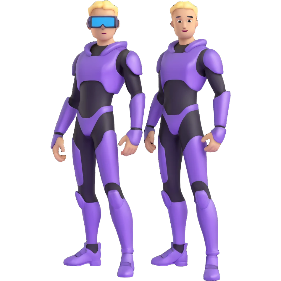 cyber y2k guy with metallic clothing and digital accessories emoji