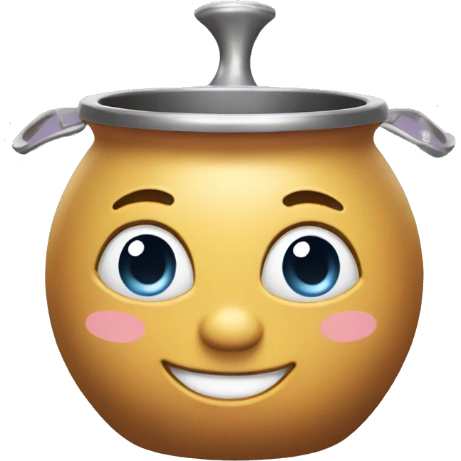 magical kitchen pot with smiling face emoji