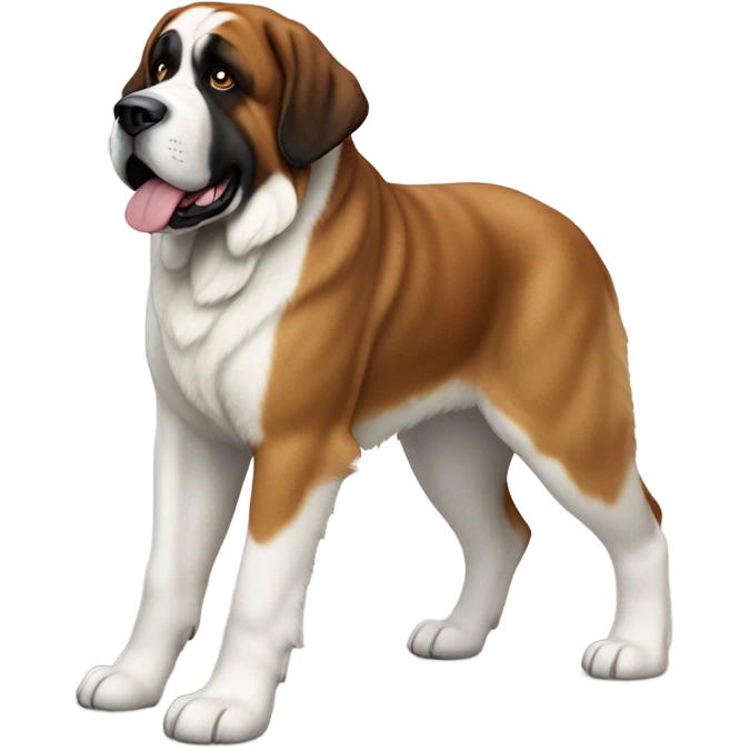 Saint Bernard with one all white ear  emoji