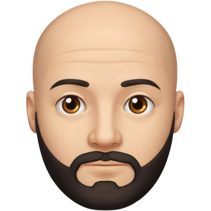 homem banco calvo e com barba rala preta emoji