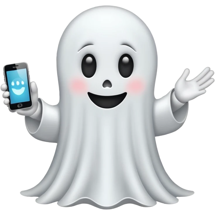Mobile phone ghost cute  emoji