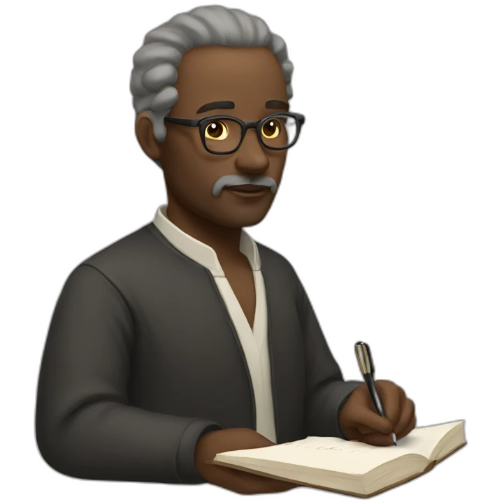 Poet white writing emoji