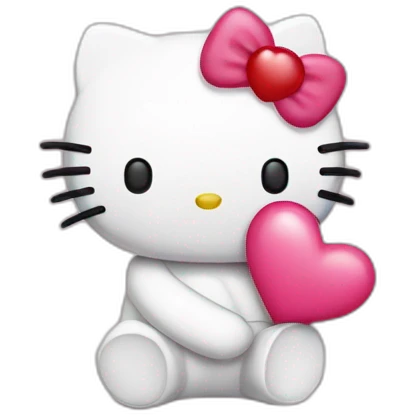 Hello Kitty in love emoji