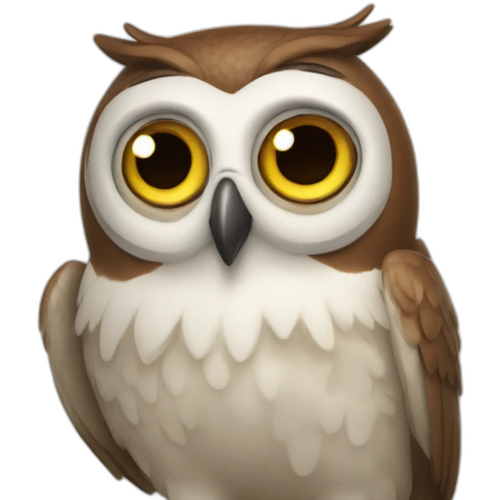 a goofy owl emoji