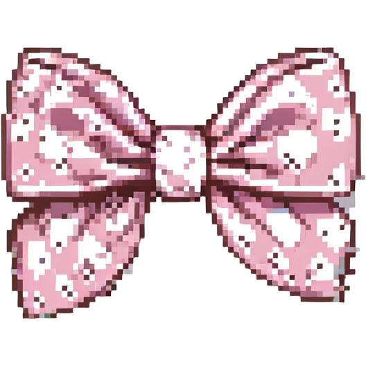 pink bow with white polka dots emoji