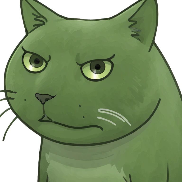 A cute sad red cat emoji