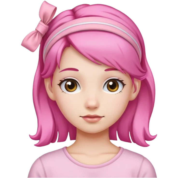 Pink hairband girl  emoji