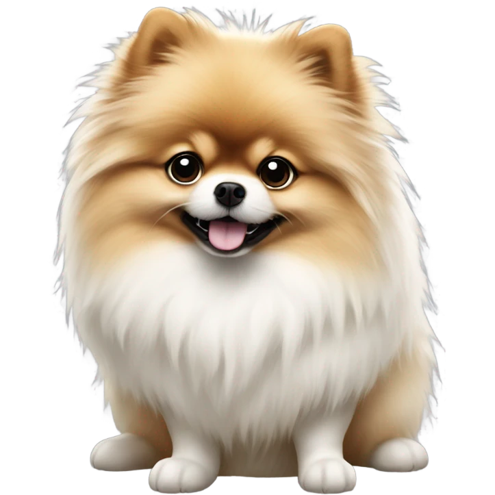 White with black spots Pomeranian  emoji