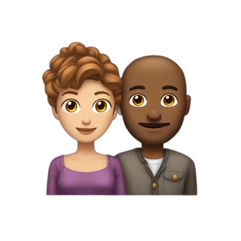 Une femme faurnikent avec un homme emoji