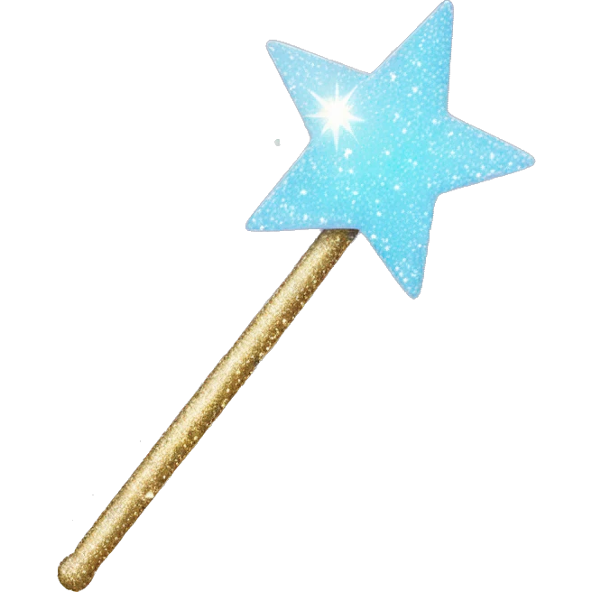 Magic wand with sparkly stars  emoji
