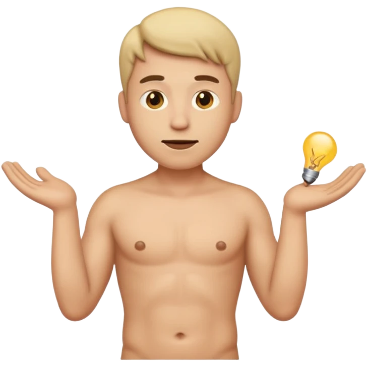 man emoji naked, full front profile, his dick out emoji