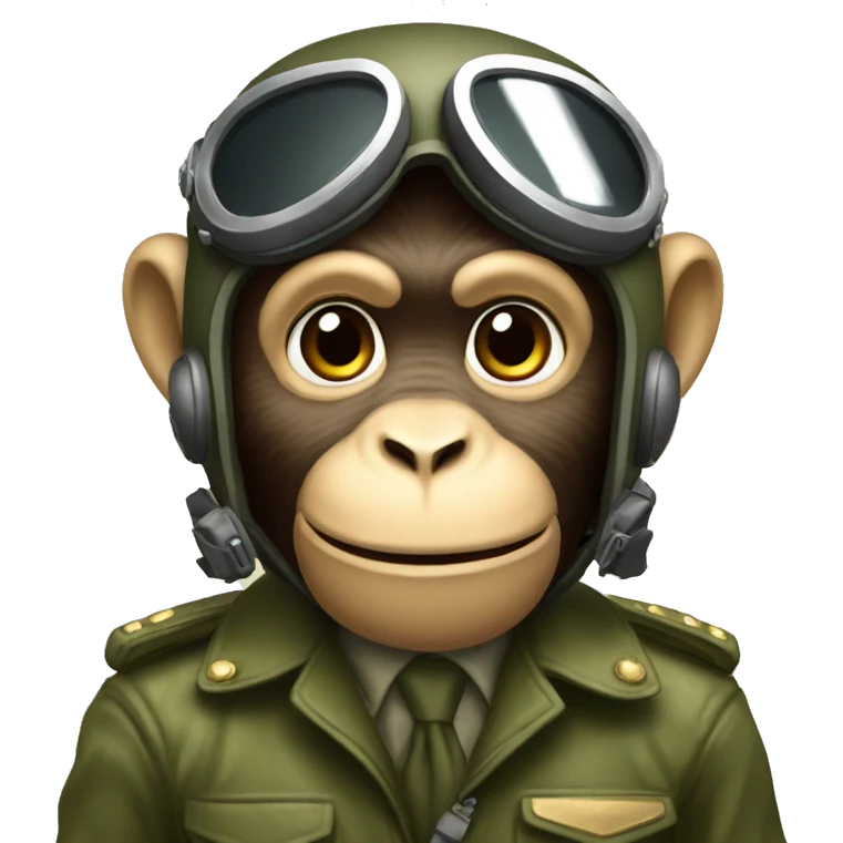 A monkey as ww2 pilot emoji