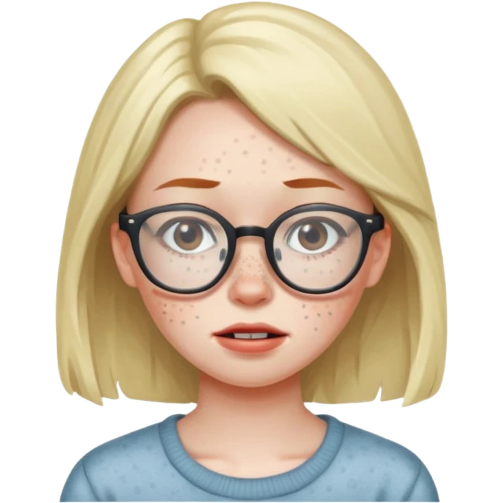 Ugly girl with glasses emoji