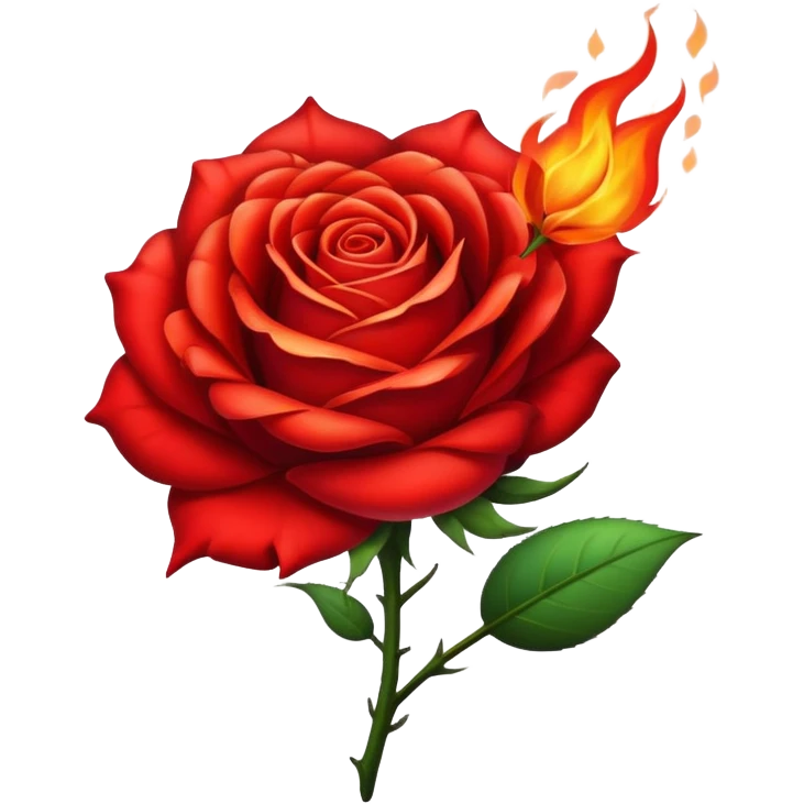 Burning rose emoji
