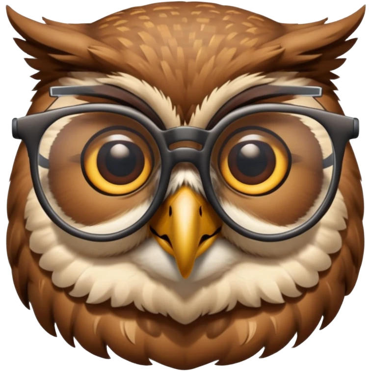 gözlük takan baykuş  emoji