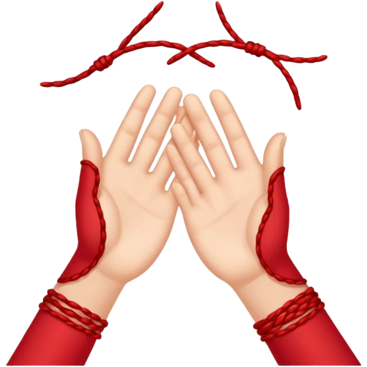 Two hands connect with red thread in suzume  emoji