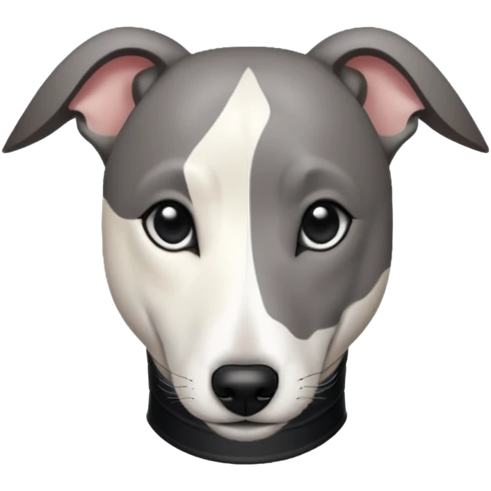 Whippet black with White Chest patch emoji