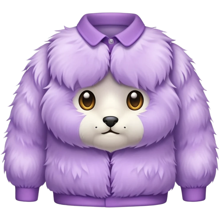 super realistic light purple fur shirt isolated emoji