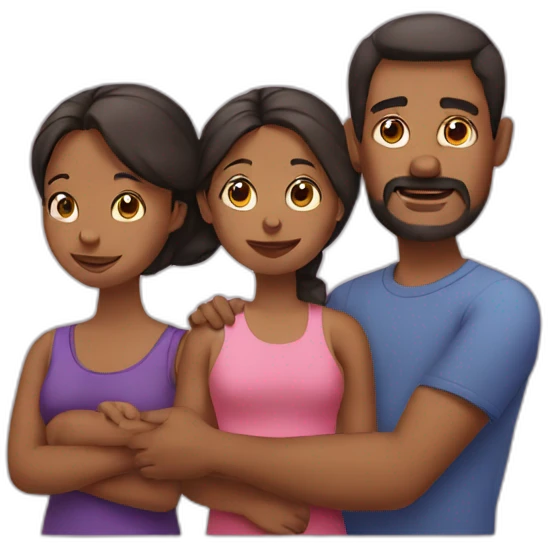 poor family of 3 emoji