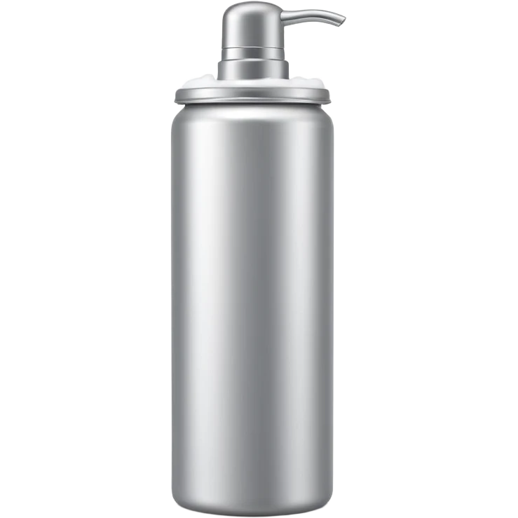tall cylindrical canister with rounded plastic cap, pressurized shaving foam dispenser, smooth body, metallic or matte finish, clean silhouette, no branding, no foam, no extras, closed can, apple emoji style, soft lighting, subtle shadows, transparent background, emoji scale emoji