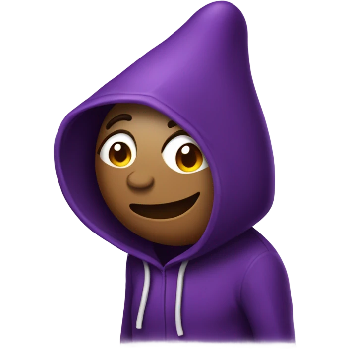 Eggplant wearing a hoody emoji