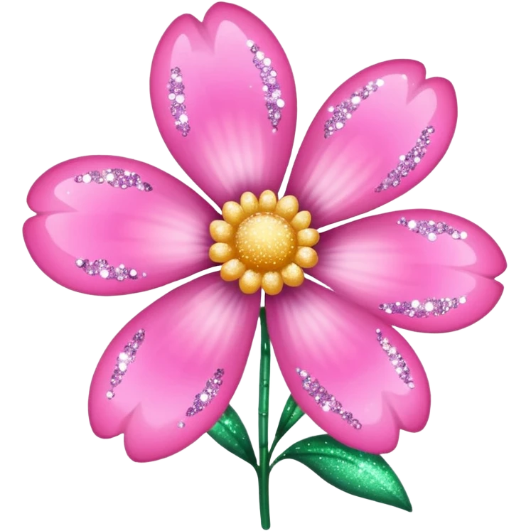 glitter pink flower emoji