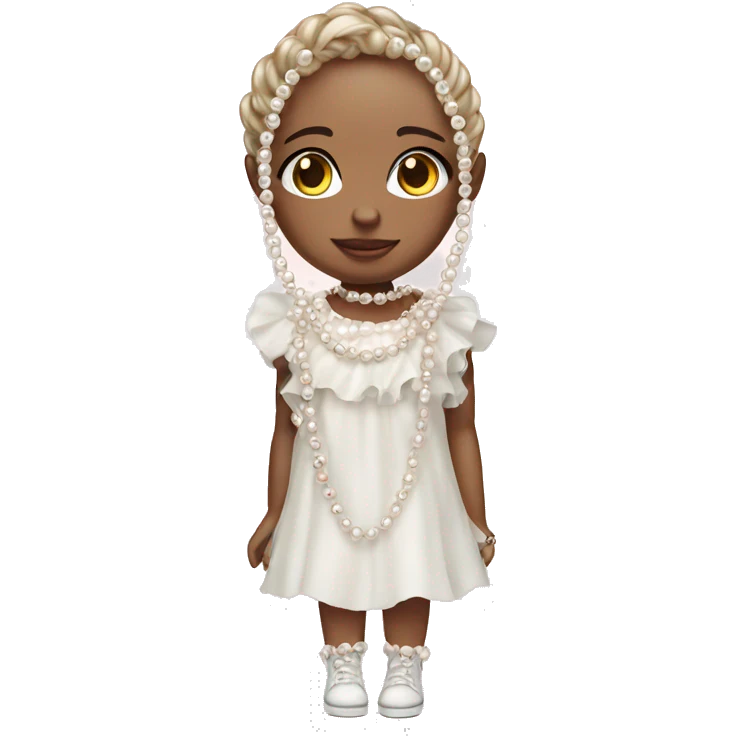 Cute doll with Pearl chain emoji