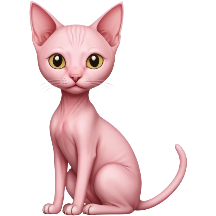 skin cat hairless full body sitting emoji