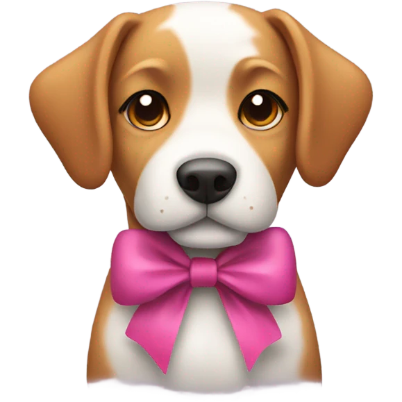 cute dog with a bow emoji