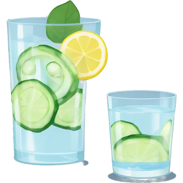 glass of water with lemon and cucumber emoji