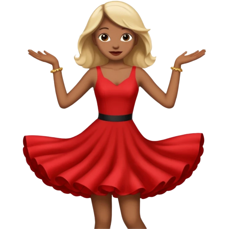 Person wearing a red dress dancing  emoji