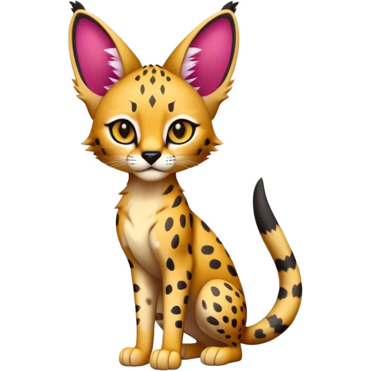Epic Edgy Cute Colorful Serval-Vernid full body emoji