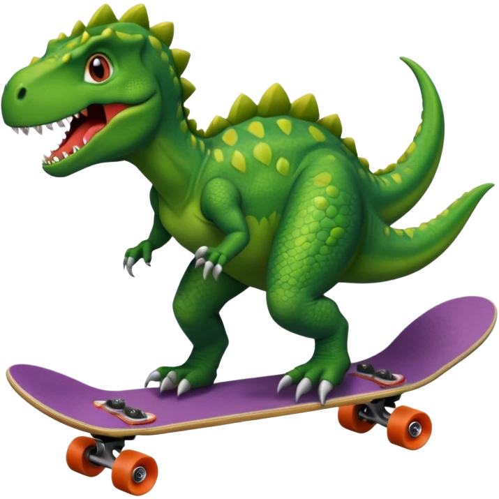 Dinosaur on a skateboard emoji