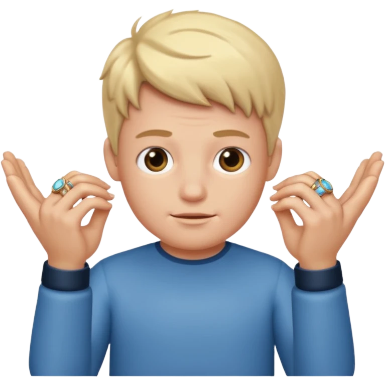 finn from adventure time with rings in his hands emoji