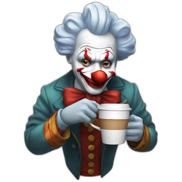 Art the clown drinking coffee emoji
