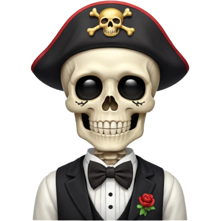 Pirate skeleton with bow tie emoji