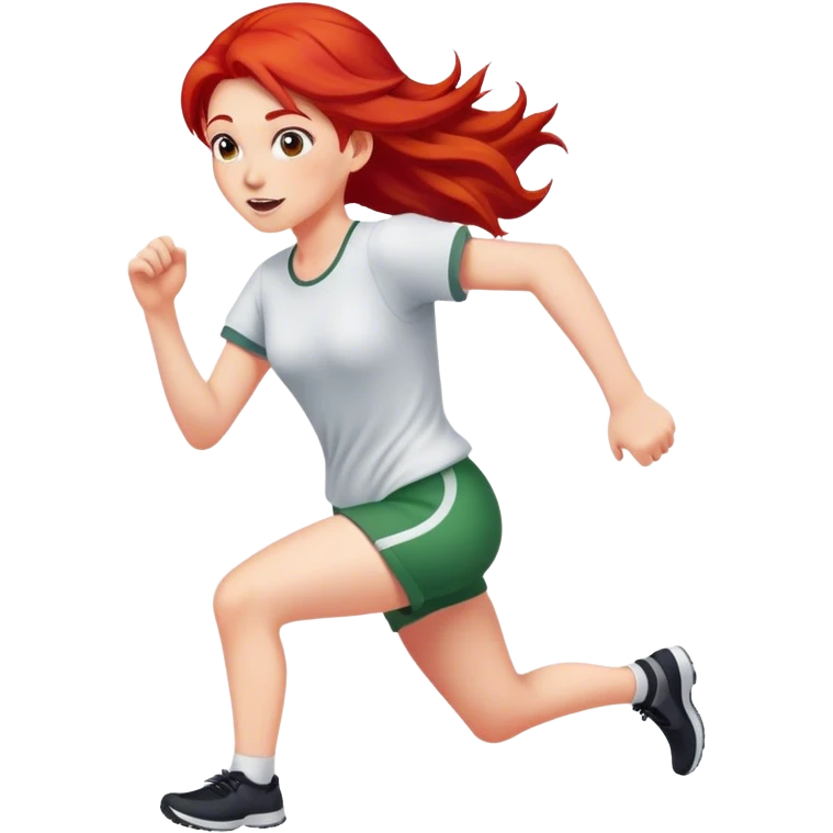 Girly runner red hair emoji