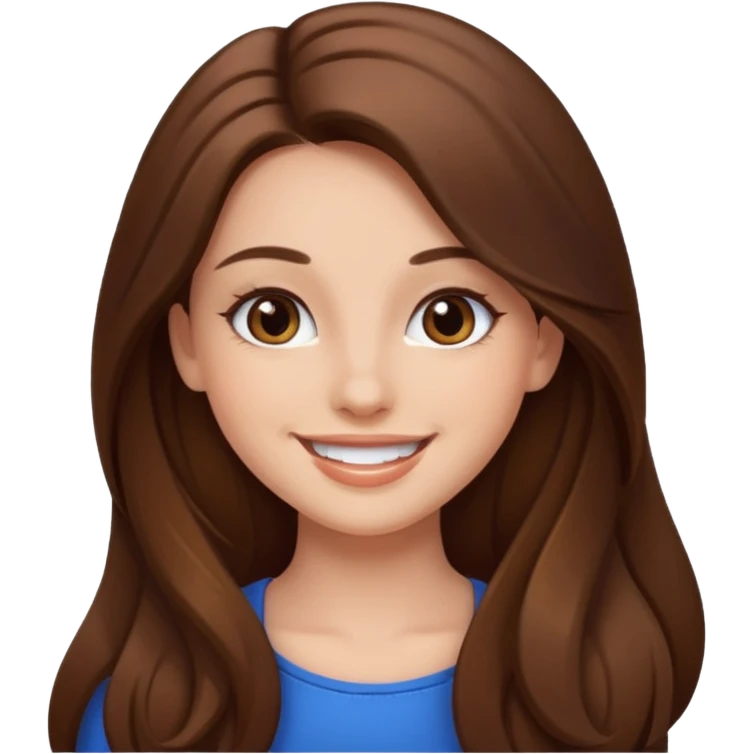 pretty girl brown long hair makeup emoji