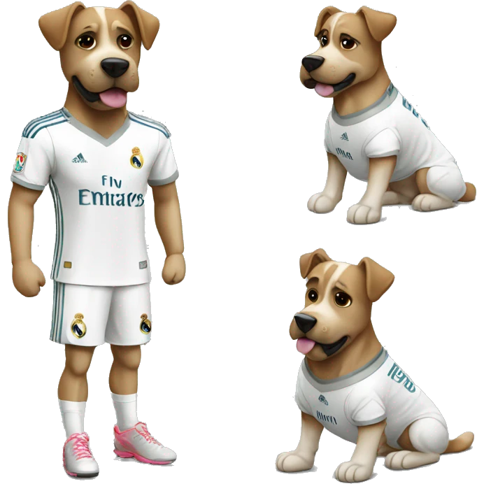 Perro con camisa del real Madrid emoji
