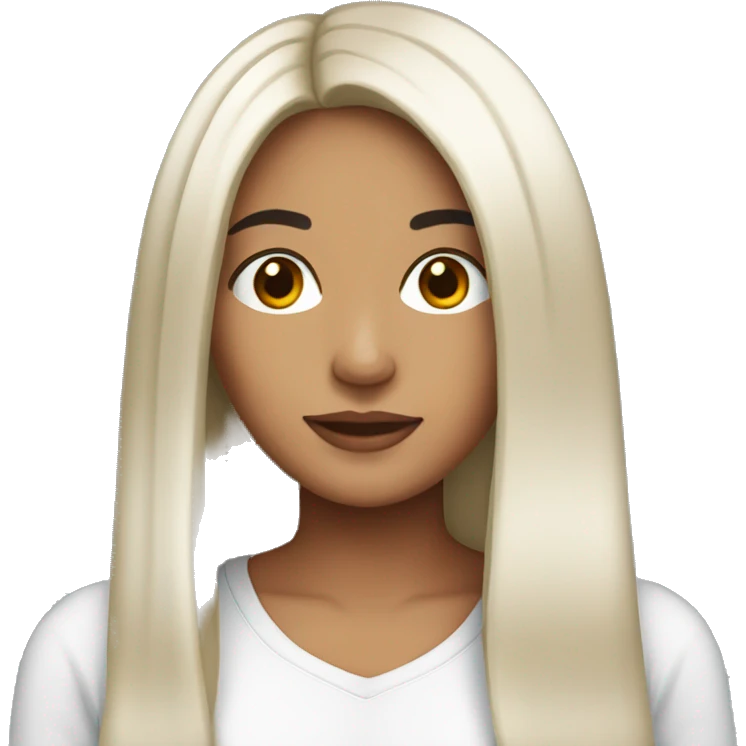 Latina with long black straight hair  emoji