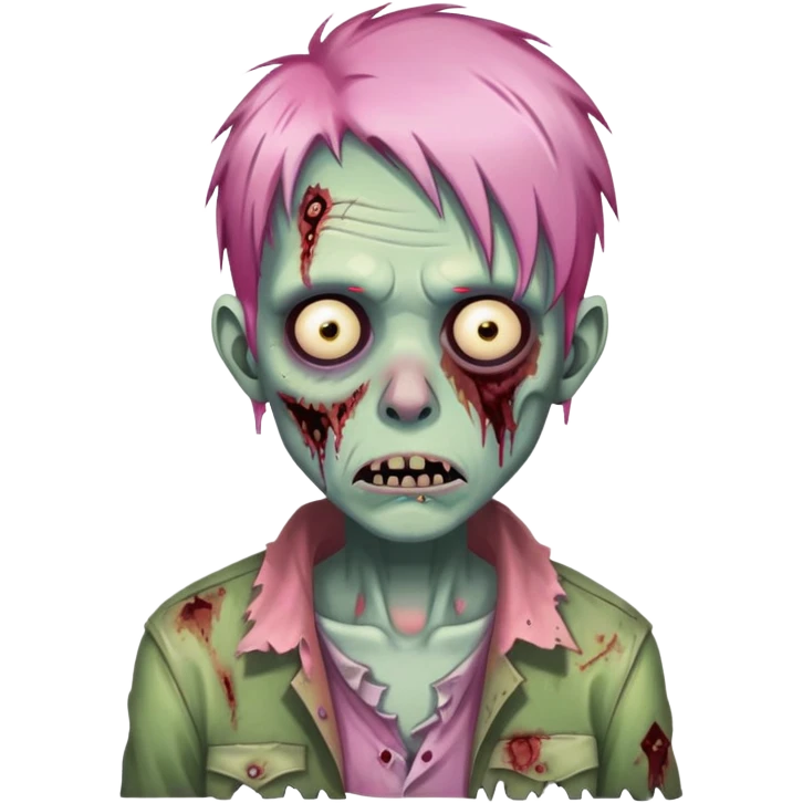 Zombie half pink hair emoji