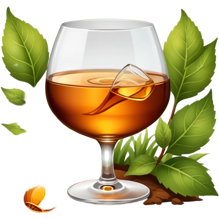 glass of cognac in a garden emoji