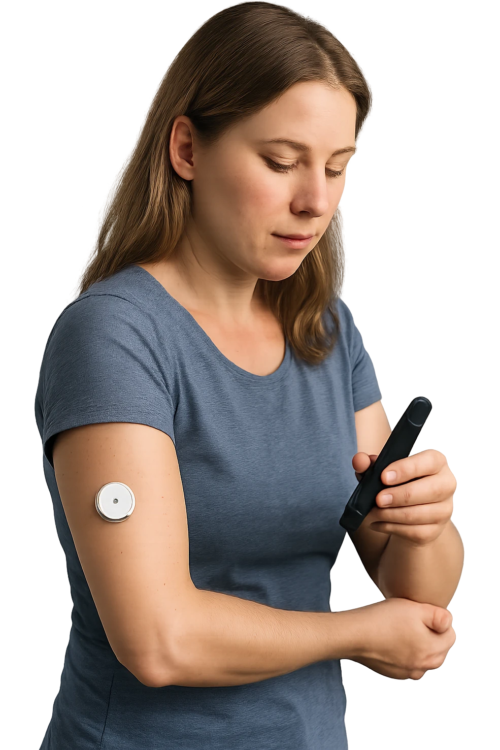 Donna che controlla la sua insulina immagine reale emoji