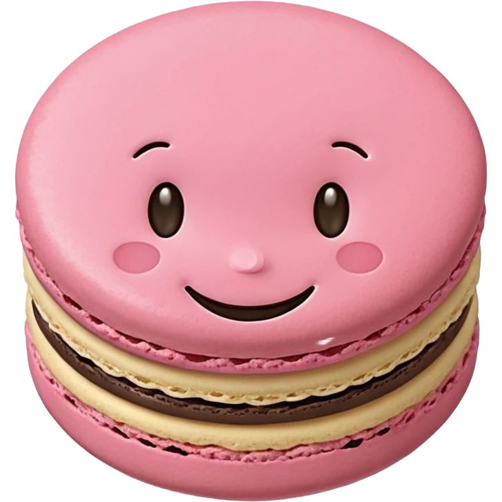 Macaron with face emoji