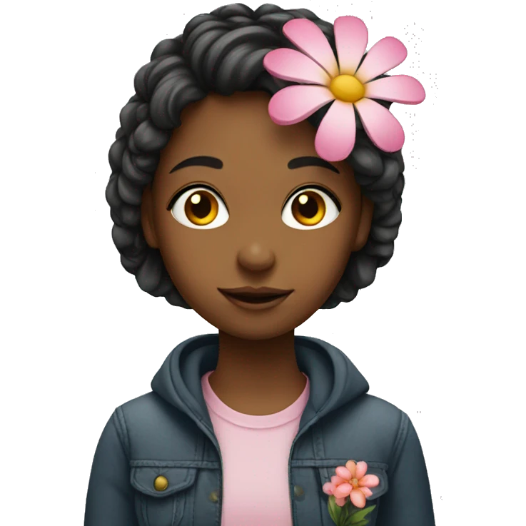 Girl with a flower emoji