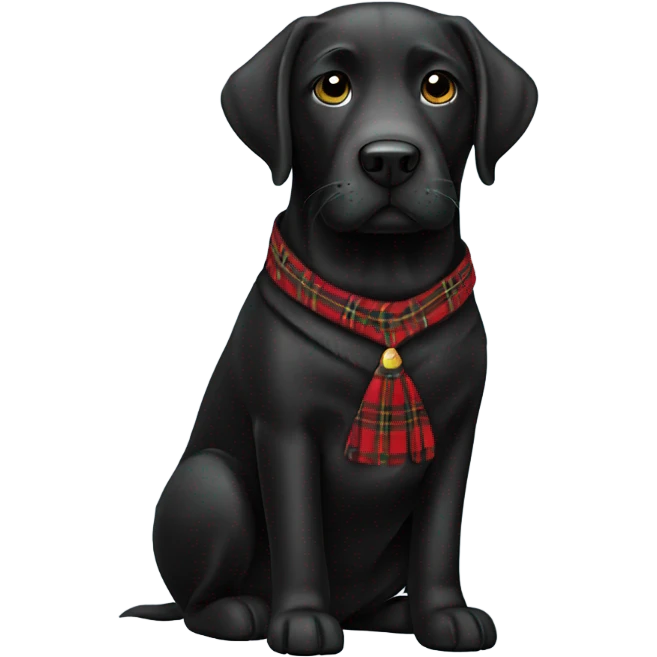 Black Labrador wearing a kilt emoji