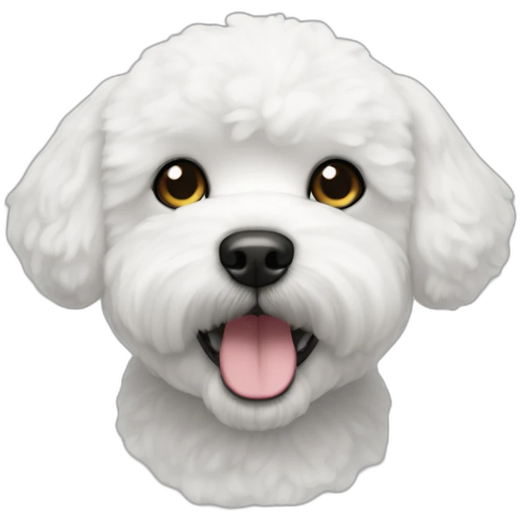 Bichon frise white with full black ears emoji