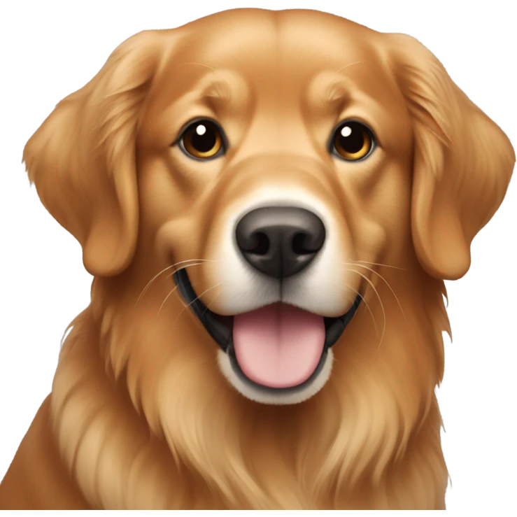 red golden retriever with grey snout emoji