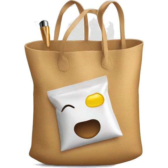 bag with cosmetics sticking out emoji