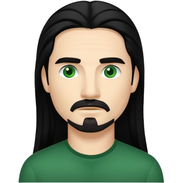 Kevin Richardson green eyes, long black hair emoji